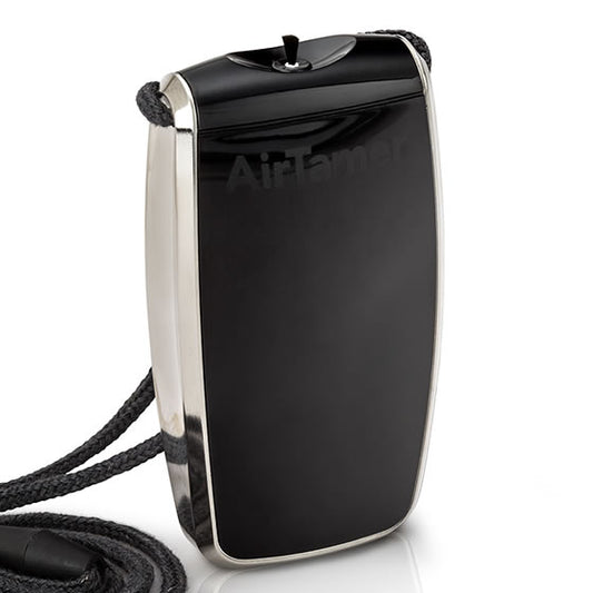 ATMR-8-B: 携帯空気清浄機 首掛け イオン発生器 エアー・テイマー R ブラック - タバコの副流煙対策に